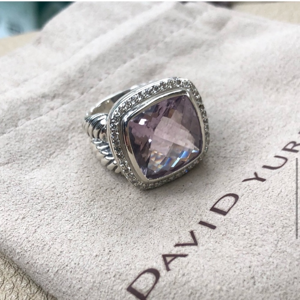 David Yurman 14MM Lavender Amethyst Albion Ring diamonds 925 rare authentic 10.5 - Picture 9 of 16